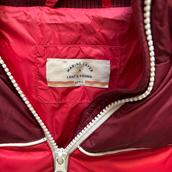 Marine Layer Lost Found Apres Rainbow Puffer Stripe - Women's Small - Picture 3 of 5